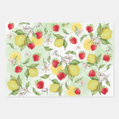 Erdbeeren und Lemon Wrapping Paper Geschenkpapier Set (Vorderseite)