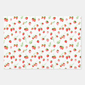 Erdbeeren und Milchmuster Geschenkpapier Set (Vorderseite)