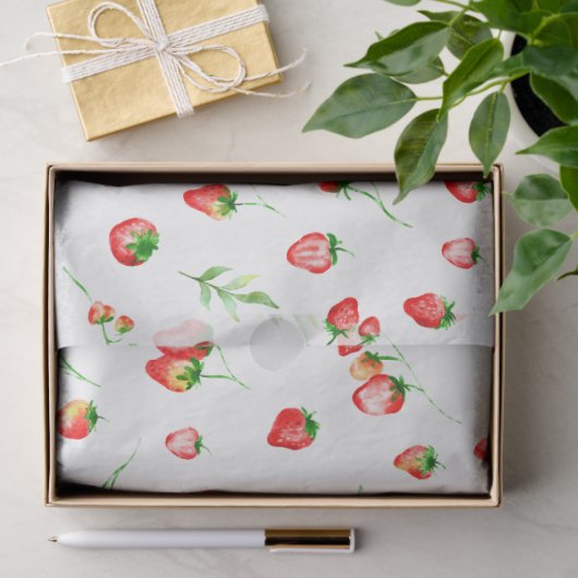 Erdbeeren und Milchmuster Seidenpapier (Geschenk)