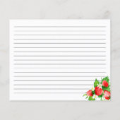 Erdbeeren und Milchrezeptkarte (Rückseite)