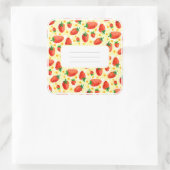 Erdbeeren und Milchsorten Quadratischer Aufkleber (Tasche)