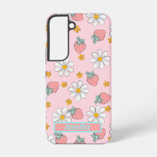 Erdbeeren und Molkereien Rosa und Gelb Samsung Galaxy Hülle