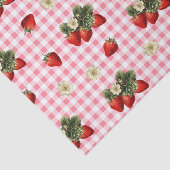Erdbeeren und niedliches Gingham-Papierpapier Seidenpapier (Ausschnitt)