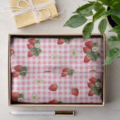 Erdbeeren und niedliches Gingham-Papierpapier Seidenpapier (Geschenk)