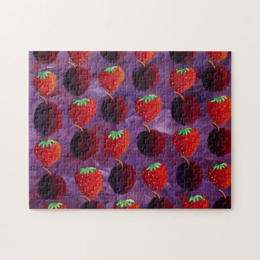 Erdbeeren und Pflaumen Puzzle (Horizontal)
