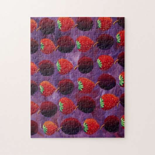 Erdbeeren und Pflaumen Puzzle (Vertikal)