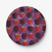 Erdbeeren und Pflaumen Rote Früchte Pappteller (Vorderseite)