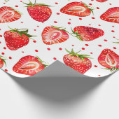 Erdbeeren und Punktmuster Geschenkpapier (Ecke)