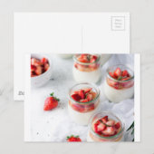 Erdbeeren und Rahm Postkarte (Vorne/Hinten)