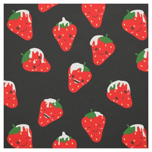 Erdbeeren und Rahm Stoff (Muster)
