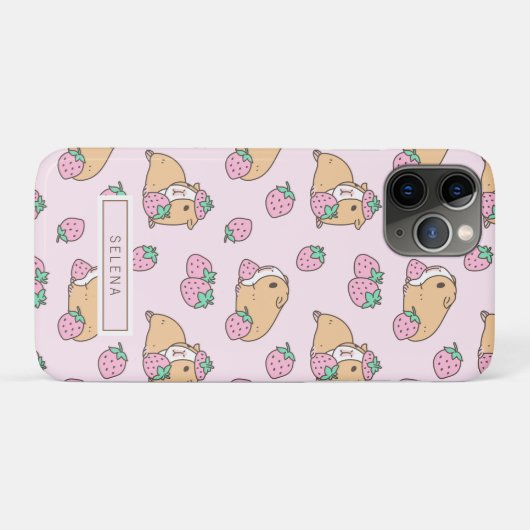 Erdbeeren und Rosa der Guinea Case-Mate iPhone Hülle (Rückseite (Horizontal))