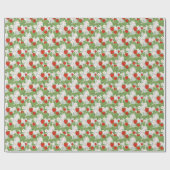 Erdbeeren und rosa und weiße Blume Geschenkpapier (Flach)