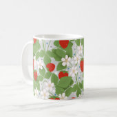 Erdbeeren und rosa und weiße Blume Kaffeetasse (Vorderseite Links)