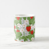 Erdbeeren und rosa und weiße Blume Kaffeetasse (Mittel)