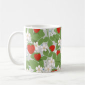 Erdbeeren und rosa und weiße Blume Kaffeetasse (Links)