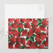 Erdbeeren und Sahne Postkarte (Vorne/Hinten)