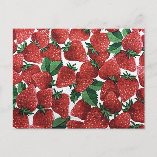 Erdbeeren und Sahne Postkarte (Vorderseite)