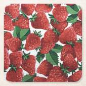 Erdbeeren und Sahne Rechteckiger Pappuntersetzer (Vorderseite)
