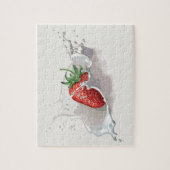 Erdbeeren und Sahne, schwer Puzzle (Vertikal)