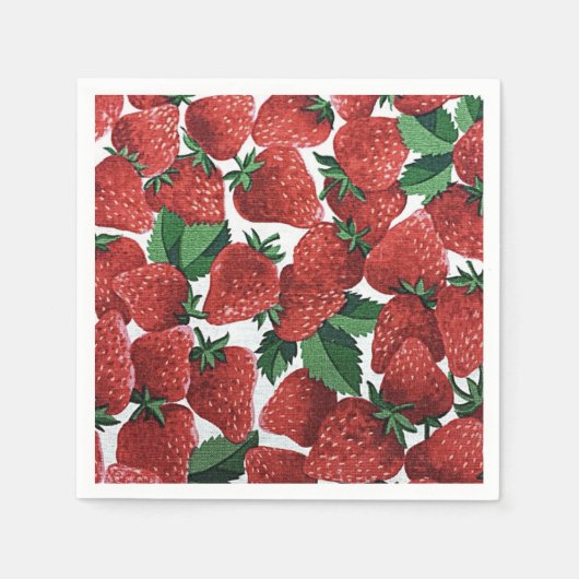 Erdbeeren und Sahne Serviette (Vorderseite)
