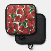 Erdbeeren und Sahne Topflappen (Vorderseite/Rückseite)
