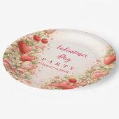 Erdbeeren und Schatz Valentins Party Pappteller (Schrägansicht)