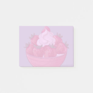Erdbeeren und Schlagsahne Post-it Klebezettel