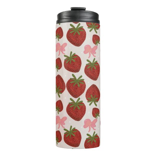 Erdbeeren und Schleifen Thermal Tumbler Thermosbecher (Vorderseite)