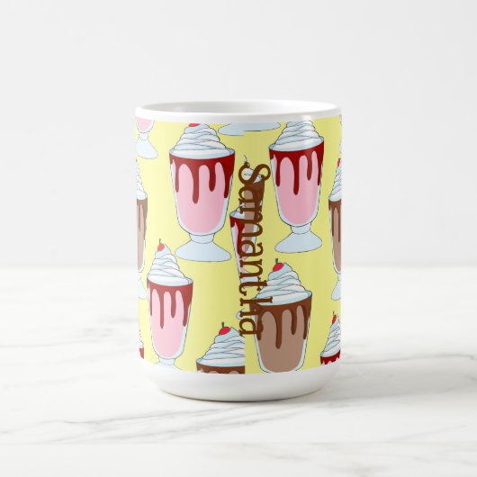 Erdbeeren und Schokolade Kaffeetasse (Mittel)