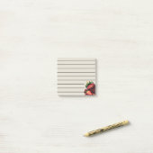 Erdbeeren und Schokolade (Linien) Post-it Klebezettel (Auf Schreibtisch)