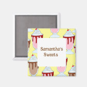 Erdbeeren und Schokolade Magnet (Vorderseite/Rückseite)