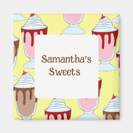 Erdbeeren und Schokolade Magnet (Vorne)