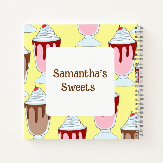 Erdbeeren und Schokolade Notizblock (Rückseite)