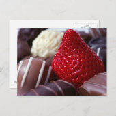 Erdbeeren und Schokolade Postkarte (Vorne/Hinten)