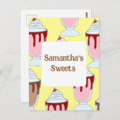 Erdbeeren und Schokolade Postkarte (Vorne/Hinten)