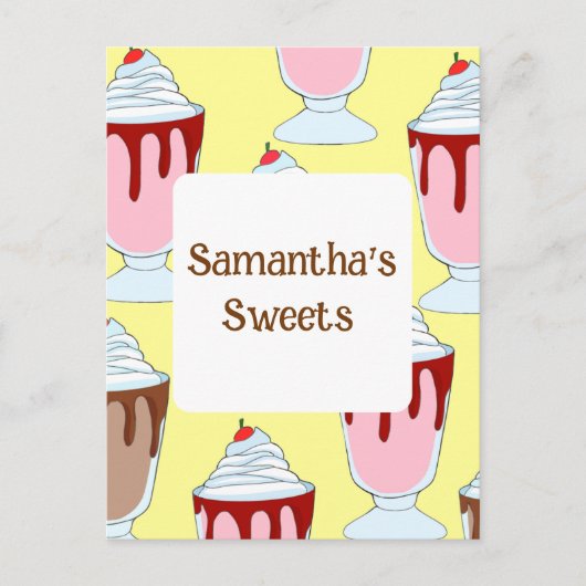 Erdbeeren und Schokolade Postkarte (Vorderseite)