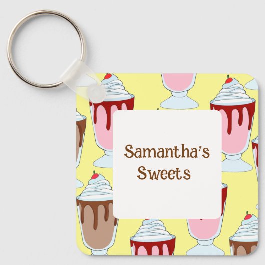 Erdbeeren und Schokolade Schlüsselanhänger (Vorderseite)