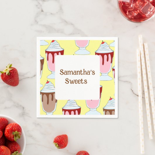 Erdbeeren und Schokolade Serviette (Beispiel)