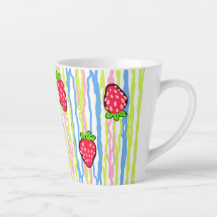 Erdbeeren und Streifen Süße Country-Optik Milchtasse