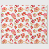 Erdbeeren und süße Erdbeeren Früchte Desserts Geschenkpapier (Flach)