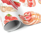 Erdbeeren und süße Erdbeeren Früchte Desserts Geschenkpapier (Rolleneckpunkt)