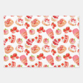Erdbeeren und süße Erdbeeren Früchte Desserts Geschenkpapier Set (Vorderseite)