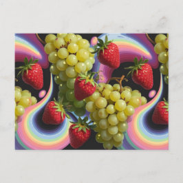 Erdbeeren und Trauben Frucht Swirl Postkarte
