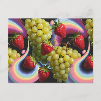 Erdbeeren und Trauben Frucht Swirl Postkarte