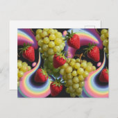 Erdbeeren und Trauben Frucht Swirl Postkarte (Vorne/Hinten)