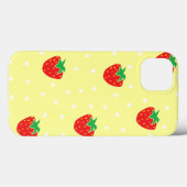 Erdbeeren und Tupfen-Gelb Case-Mate iPhone Hülle (Rückseite (Horizontal))