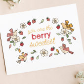 Erdbeeren und Vögel Berry Sweetest Postkarte