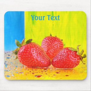 Erdbeeren und Wassertropfen Mousepad