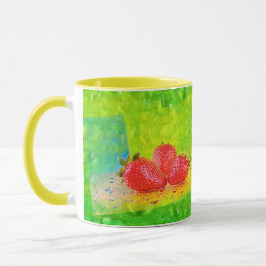 Erdbeeren und Wassertropfen Tasse (Links)