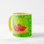 Erdbeeren und Wassertropfen Tasse (Vorderseite Links)